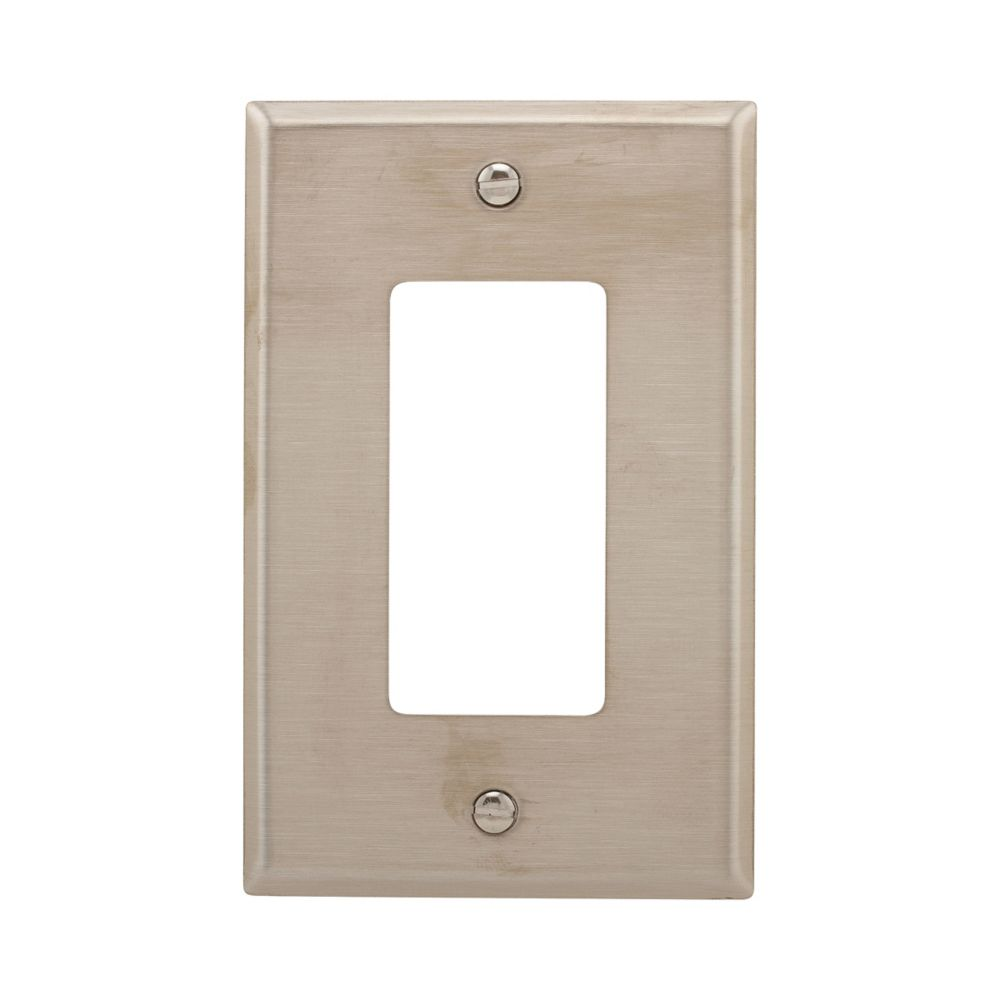 Cooper Wiring Devices 93934-BOX Wallplate Mid-Size Single-Gang Decorator Stainless Steel