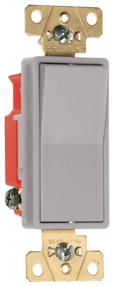 Pass & Seymour 2621GRY Decorator Paddle Switch 20A 120/277V Single Pole Gray Thermoplastic