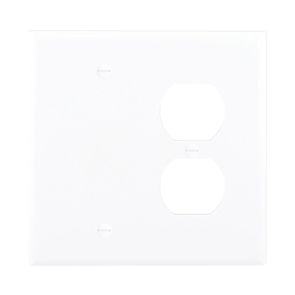 Cooper Wiring Devices PJ138W Combination Wallplate Two-gang Mid-size Polycarbonate White