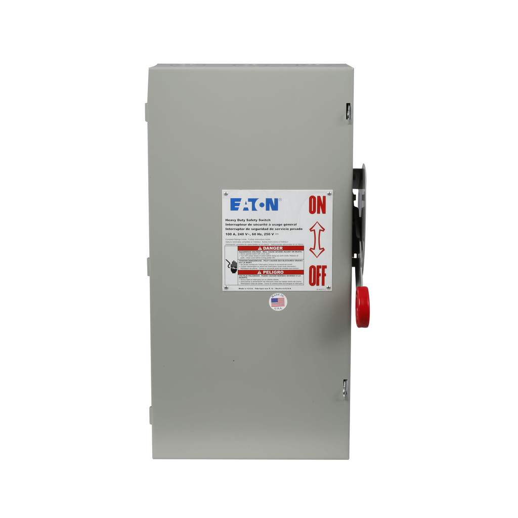 Cutler-Hammer DH363FGK Heavy Duty Fusible Safety Switch 100A 600V Three-Pole NEMA 1 Painted Steel Class H